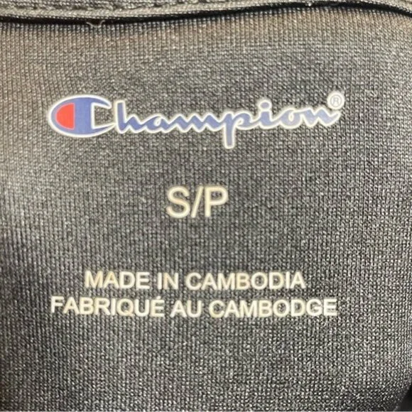 Champion Black Quarter-Zip Pullover Long Sleeve Top Size S - Picture 10 of 10